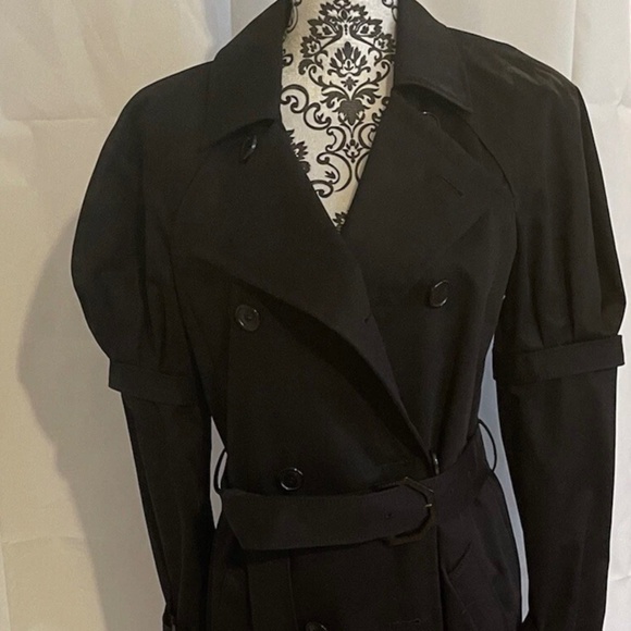 NWT! RUNWAY! Viktor & Rolf Buckled Trench Coat  Size IT 42 BLACK  Italy - Picture 4 of 15